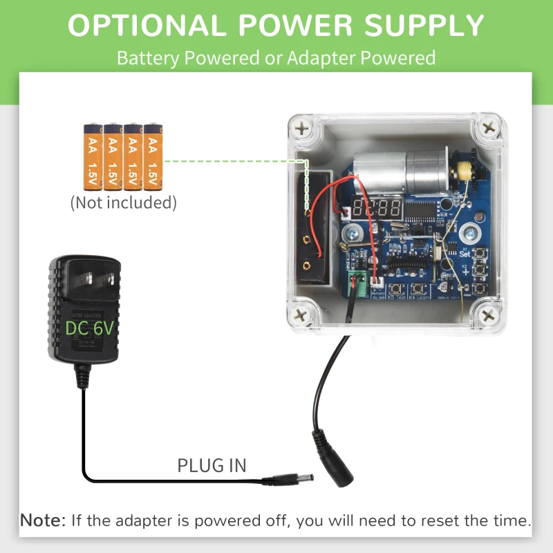 PawHut Automatic Chicken Coop Door with Timer & Light Sensor, Multi-modes Weatherproof Chicken Door with Full Aluminum Body, 6V DC Power Supply/Battery Powered, Silver