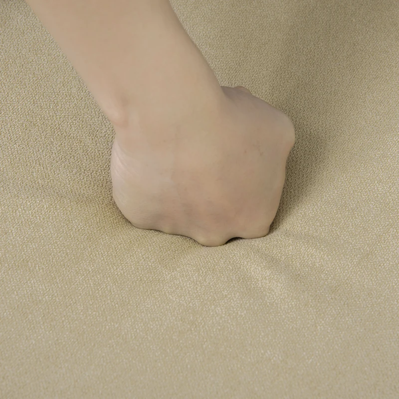 HOMCOM Folding Ottoman Sleeper, Convertible Fabric Bed, Beige