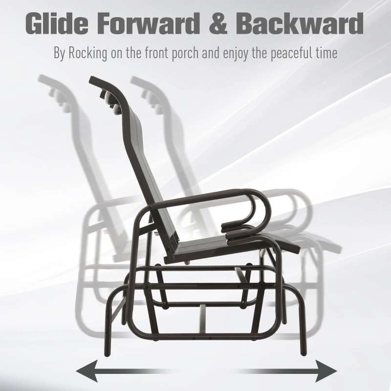 Outsunny Double Seat Glider Garden Bench Outdoor Rocking Porch Chair Yard Swing Chair Rocker Lounger Patio Furniture Grey