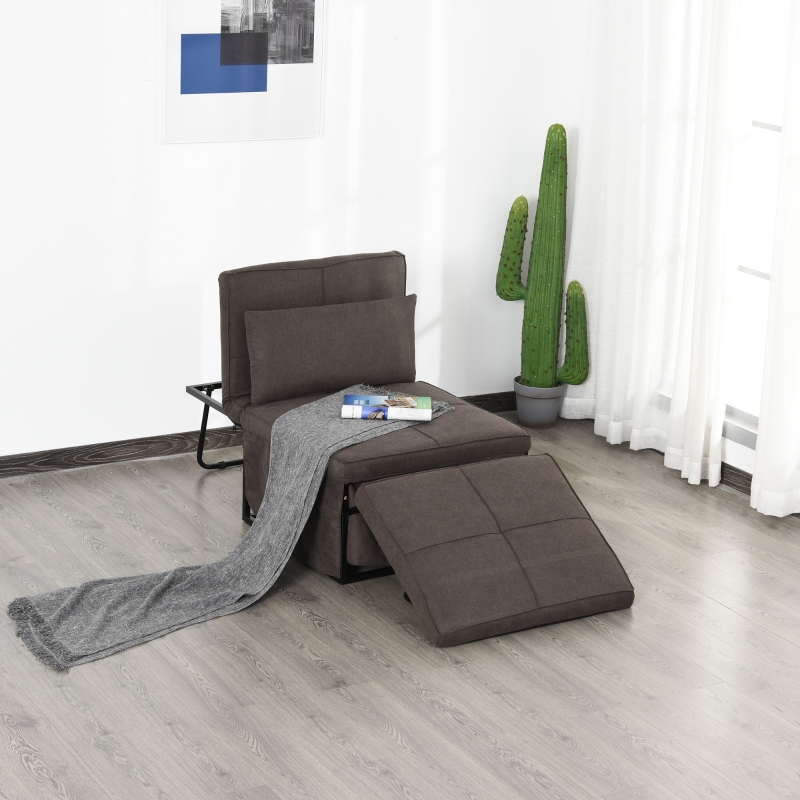 HOMCOM 4 in 1 Multi Function Sofa Bed Sleeper Lounger with Adjustable Backrest