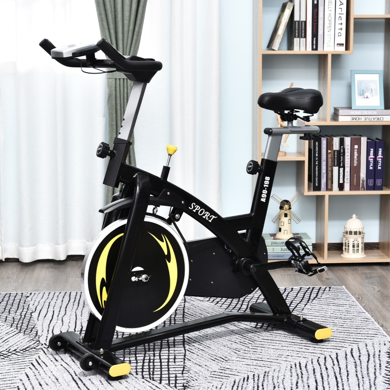 Soozier Upright Exercise Bike Belt Drive Home Gym Magnetic Resistance with LCD Monitor