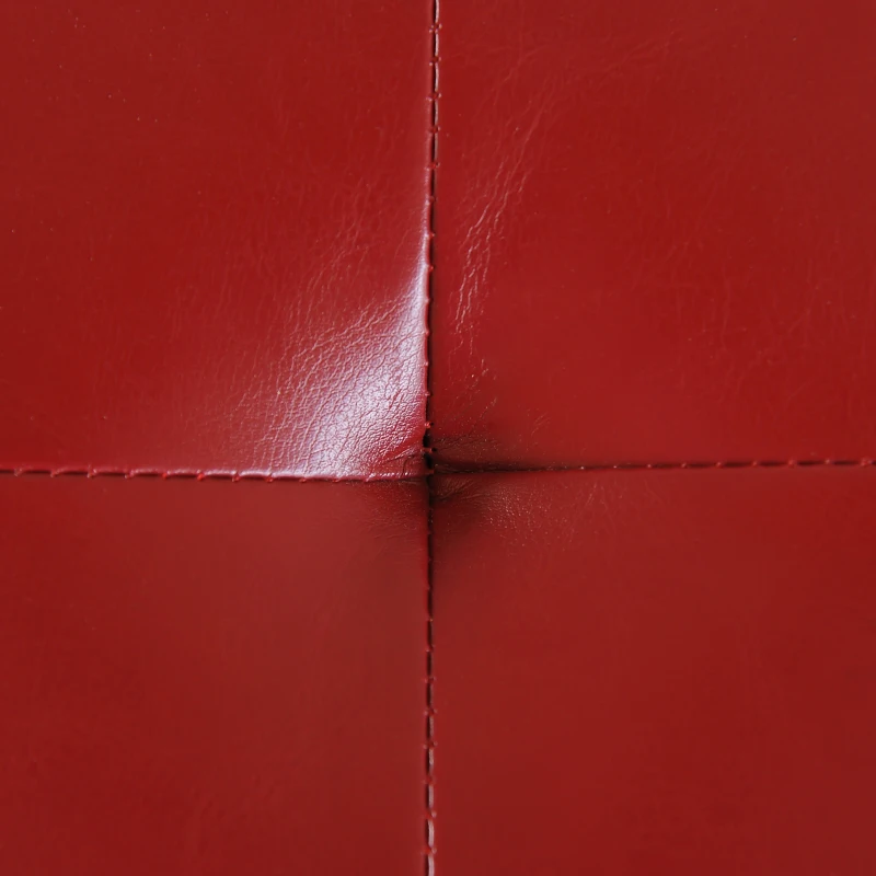 HOMCOM 50.5" Faux Leather Rectangular Tufted Storage Ottoman, Bright Red