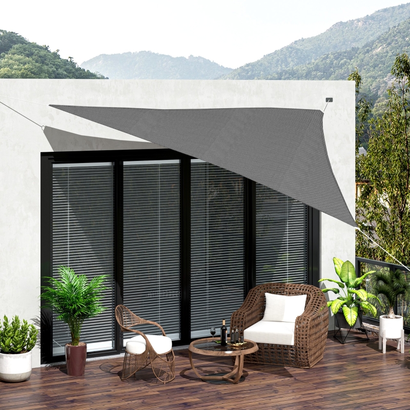 Outsunny 13x13x13ft Triangle Sun Sail Shade Garden Sunshade UV Block