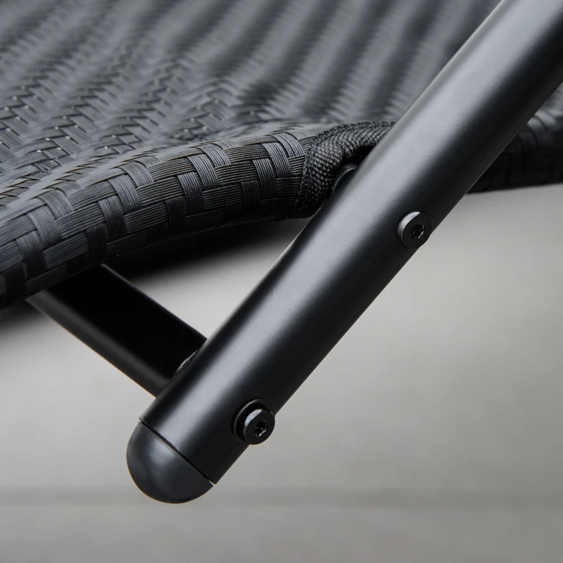 Outsunny Zero Gravity Rocking Lounge Chair, Patio Rocker w/ Removable Pillow, Recliner Seat for Indoor & Outdoor, Breathable Texteline, Black