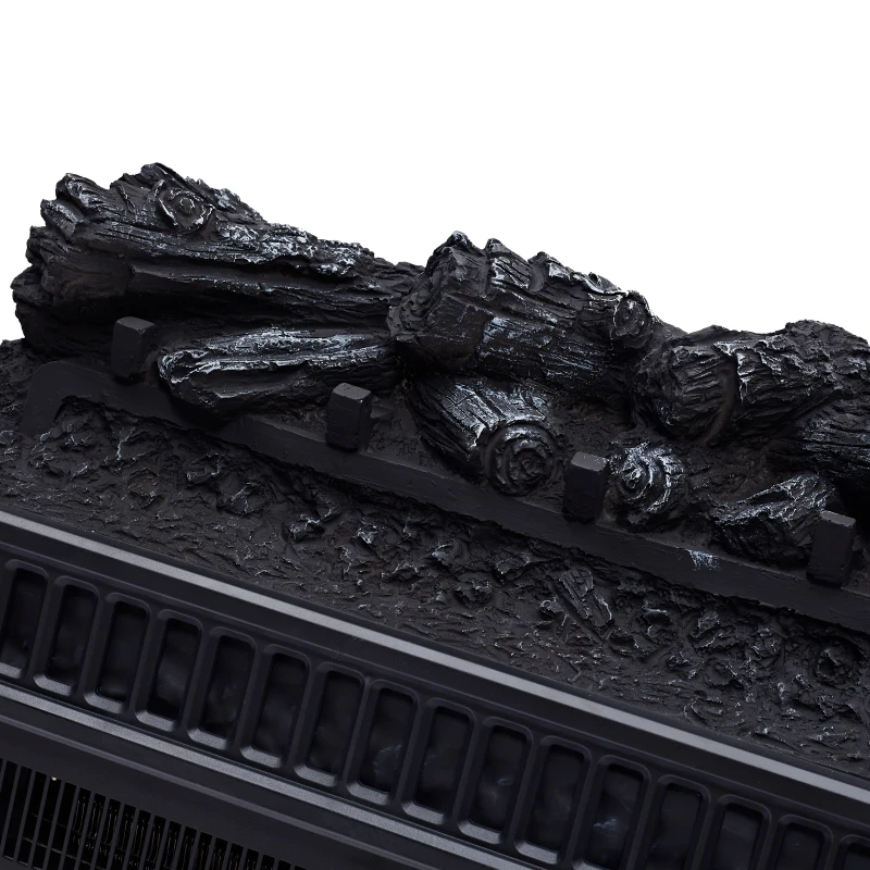 HOMCOM Electric Fireplace Insert with Realistic Log Flame Effects, Electric Log Fireplace with Glowing Ember Bed and Remote Control, 4777 BTU, Black