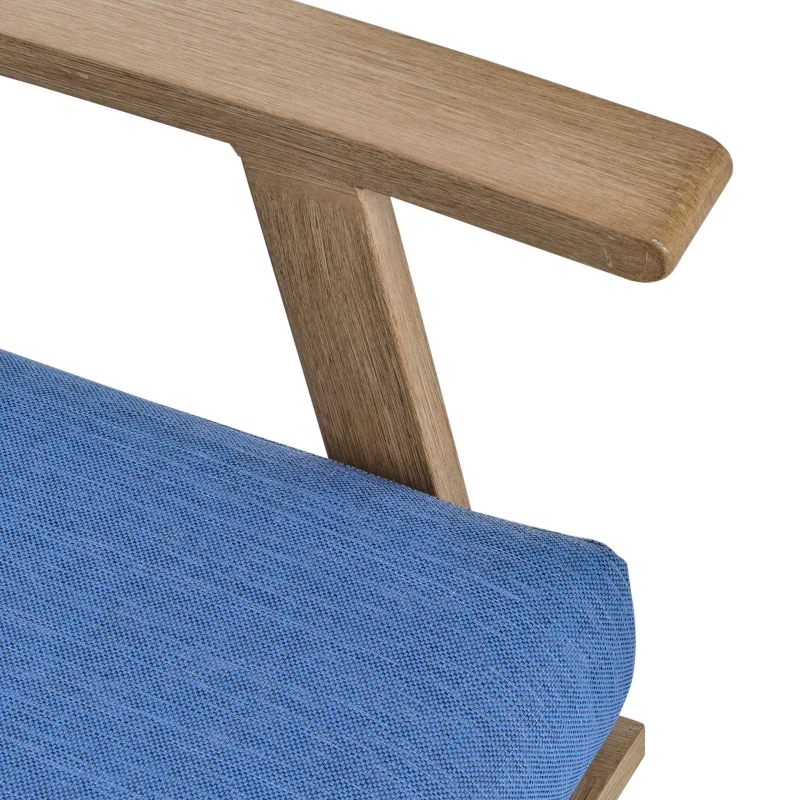 Outsunny 4-Piece Patio Furniture Set Outdoor Conversation Set with Coffee Table Loveseat Blue Cushions Aluminium Frame