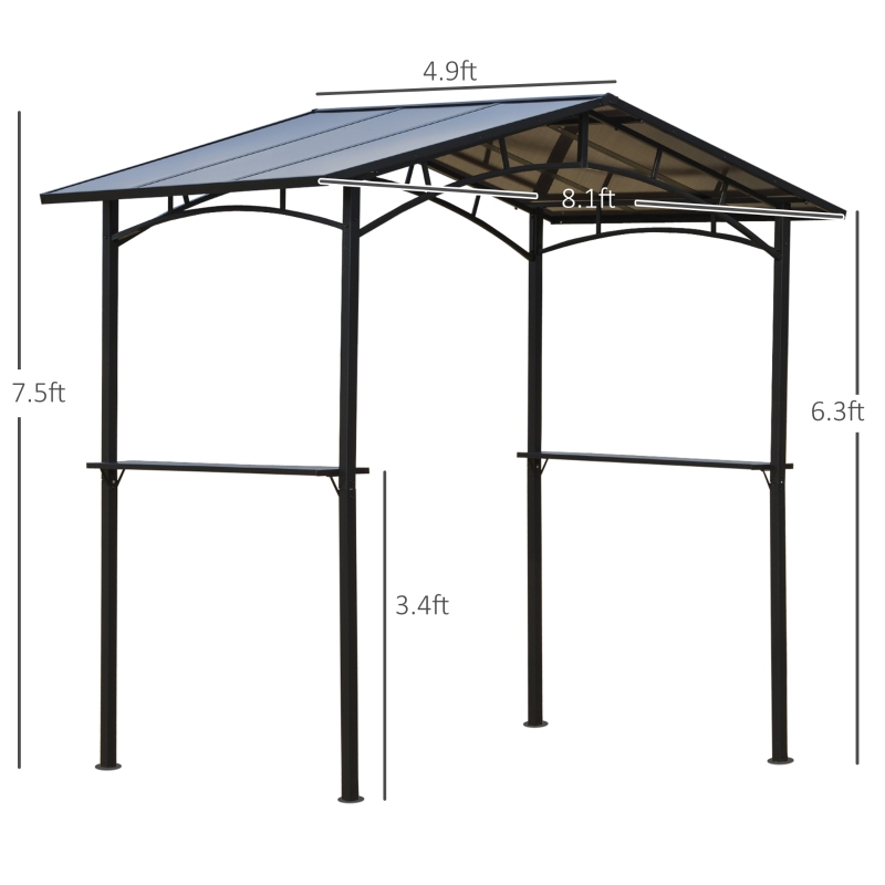 Outsunny 8' x 5' Hardtop Grill Gazebo 