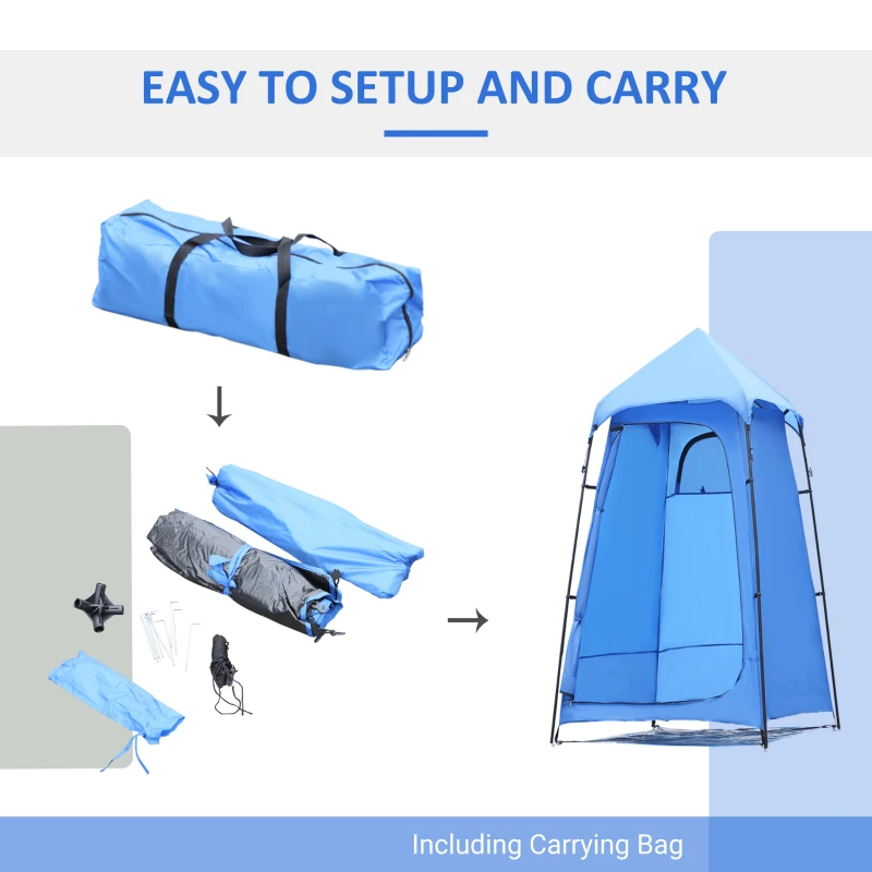 Outsunny Portable Camping Shower Tent Privacy Bathing Shelter Travel Changing Room Beach Toilet w/ Carry Bag