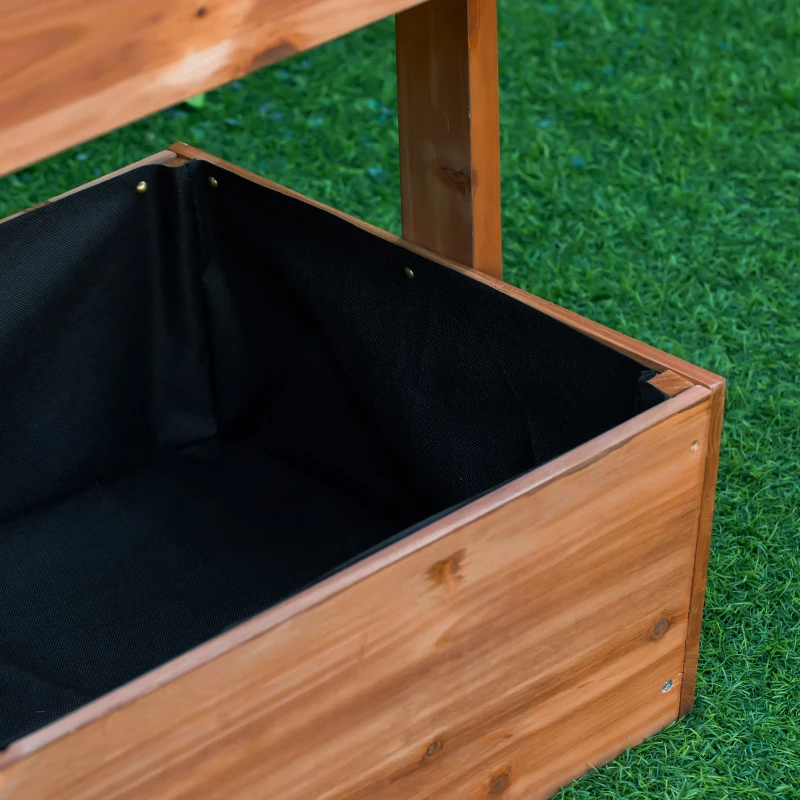 Outsunny 4-Tier Raised Garden Bed, Vertical Flower Pots Rack with Angle Adjustable Planter Boxes, Freestanding Elevated Wooden Plant Stand for Indoor Outdoor Use