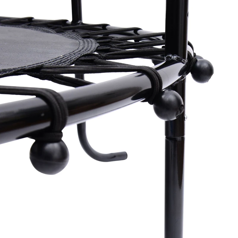 Qaba ⌀ 65" Kids Trampoline Indoor Outdoor with Safety Enclosure Net and Built-in Zipper Safety Pad, Toddler Trampoline Exercise Fitness Equipment for Children Age 3-10 Years Old