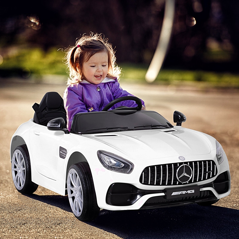 Aosom Licensed Kids Ride-On Car 12V with Remote Control, Suspension Wheel, Adjustable Speed, White