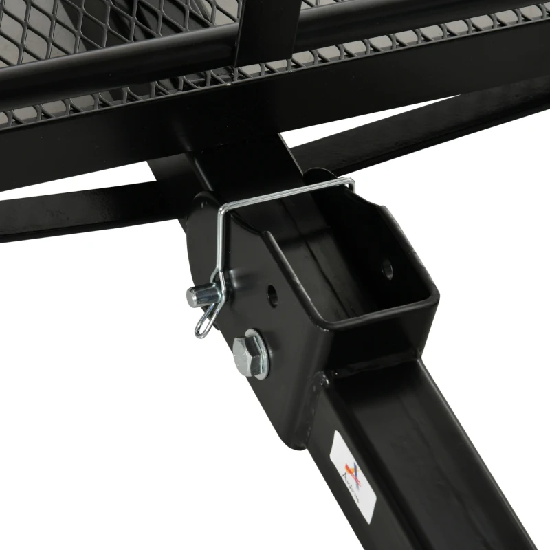 Aosom Folding Cargo Carrier Luggage Basket Cargo Rack Rear 400lbs Capacity Trailer Hitch Mount Steel Frame with 2" Standard Hitch, Black