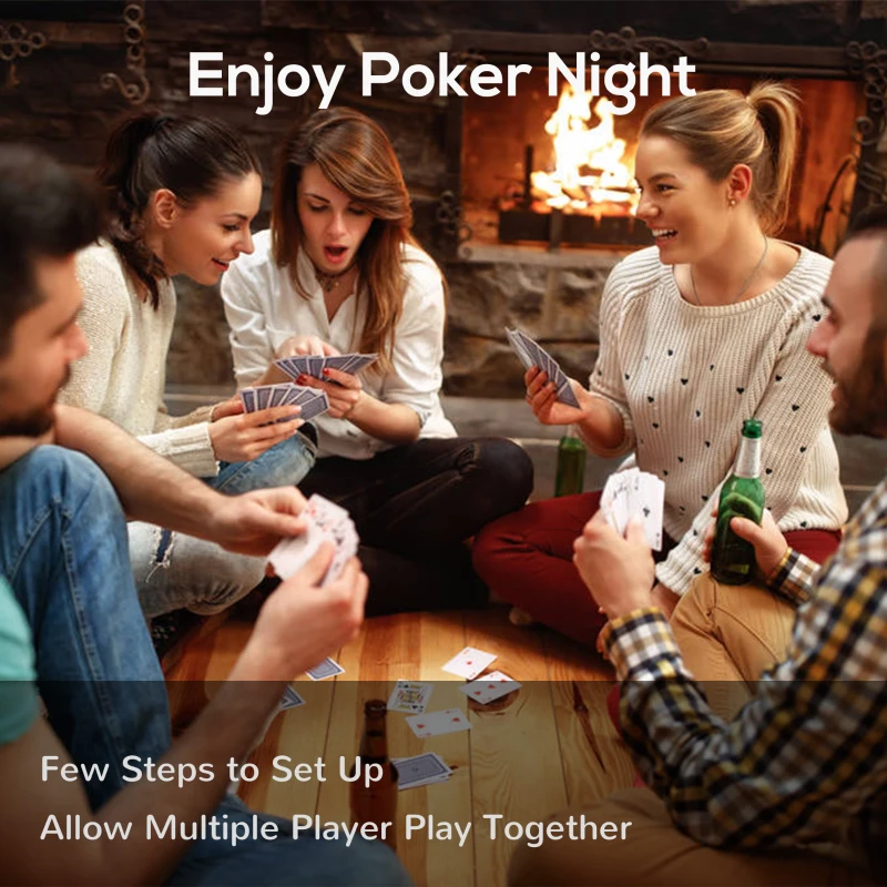 Soozier 48" 8 Person Octagon Foldable Poker Table Cover with Padded Rails and Cup Holders