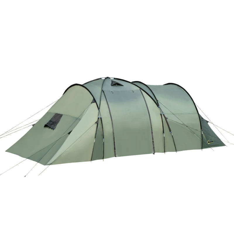 Outsunny Camping Family Tent 5-Person 2 Room with Carrying Bag Waterproof Rainfly Easy Set Up for Backpacking Hiking Outdoor 19' x 8.5' x 6.5'