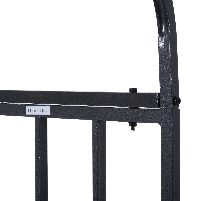 Outsunny 81" Steel Garden Arch with Gate Outdoor Courtyard Arbor for Climbing Vine Plants Lawn Backyard Decoration Dark Grey