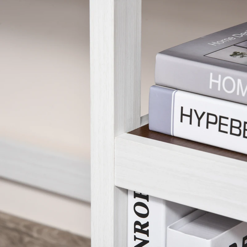 HOMCOM Home Office Desk, Writing Table Laptop Workstation with Display Shelves - White