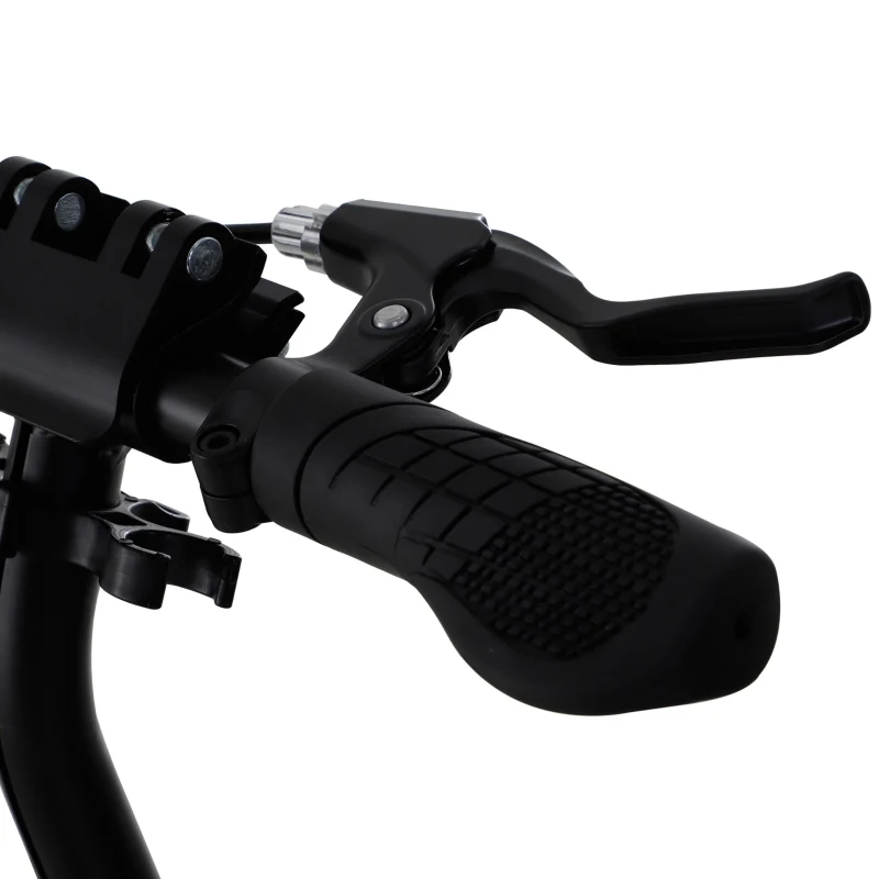 Soozier Kick Scooter Folding Adjustable Ride On Toy w/ Dual Braking System, Rear Shock Absorption and 8" Big Wheels For 14+ Teens Adult, Blue