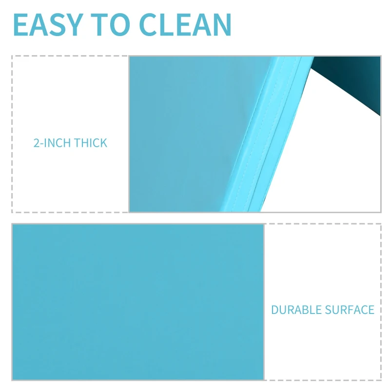 Soozier 4'x10'x2'' Folding Gymnastics Tumbling Mat, Exercise Mat  with Carrying Handles for Yoga, MMA, Martial Arts, Stretching, Core Workouts, Blue