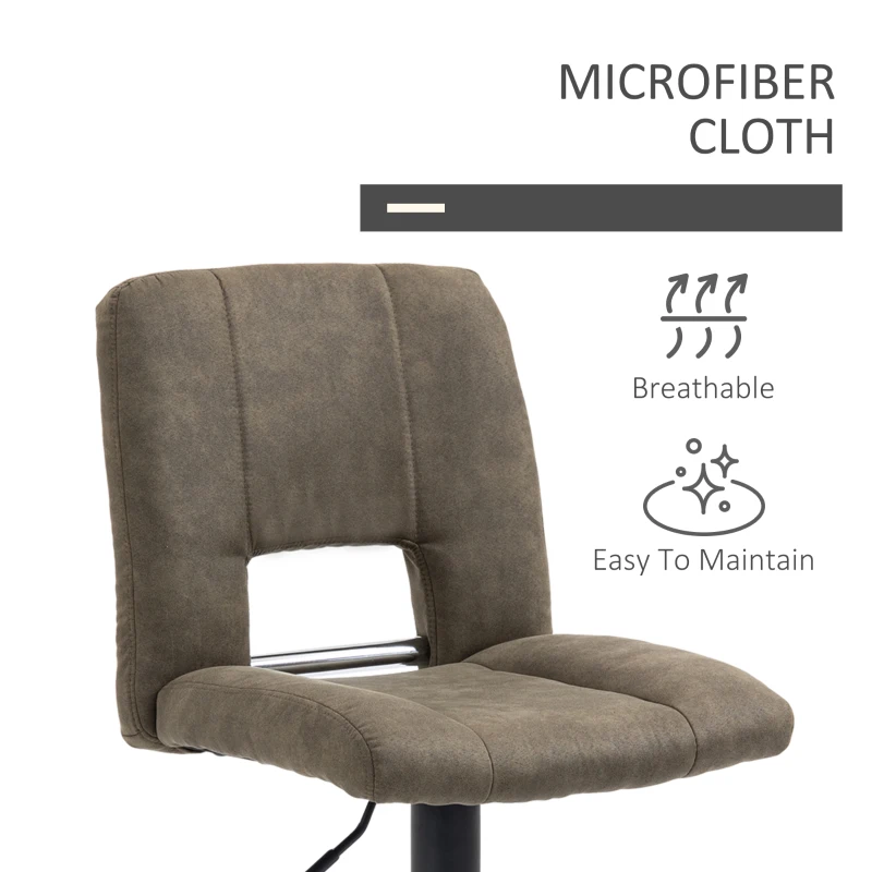 HOMCOM Modern Bar stools, Counter Height Kitchen Stools Armless Adjustable Height with 360 Degree Swivel Seat, Set of 2, Dark Olive
