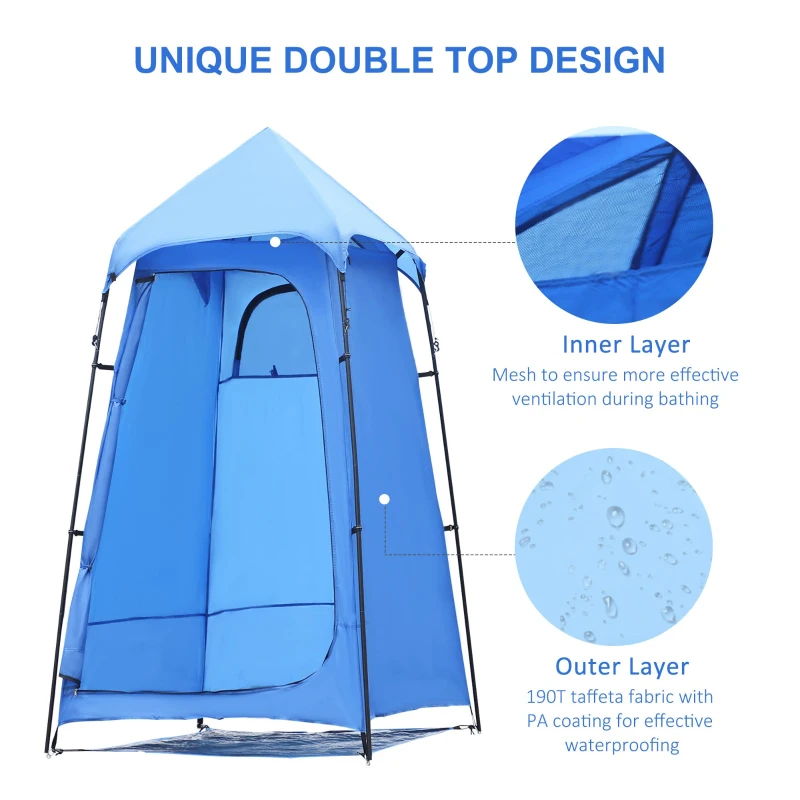 Outsunny Portable Camping Shower Tent Privacy Bathing Shelter Travel Changing Room Beach Toilet w/ Carry Bag
