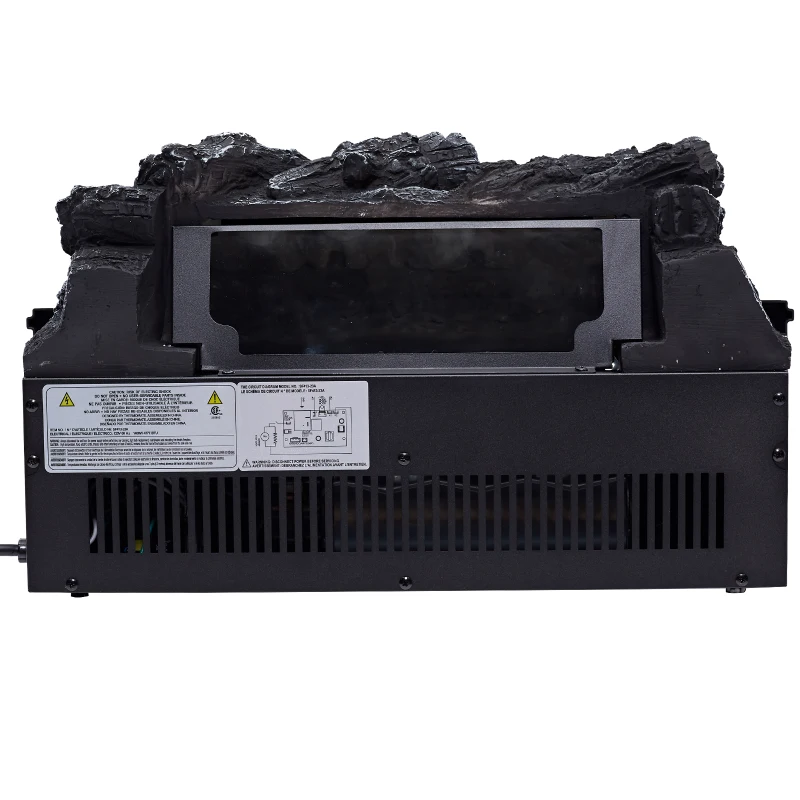 HOMCOM Electric Fireplace Insert with Realistic Log Flame Effects, Electric Log Fireplace with Glowing Ember Bed and Remote Control, 4777 BTU, Black