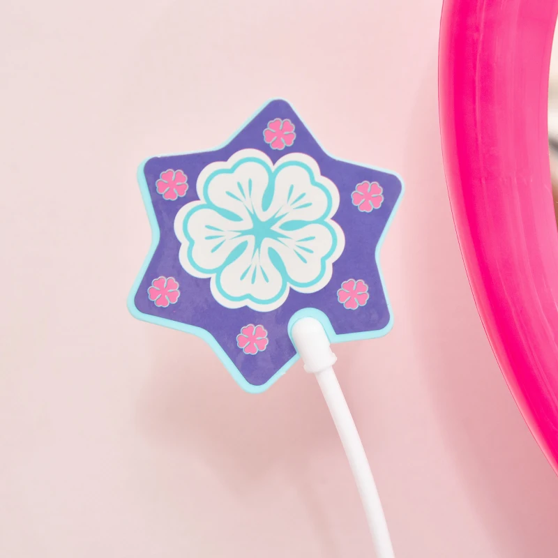 Qaba 33 Pcs Princess Pretend Play Glamour Makeup Set Kids Vanity Dressing Table Realistic w/ Stool for 3 Years Old Lake Blue+White