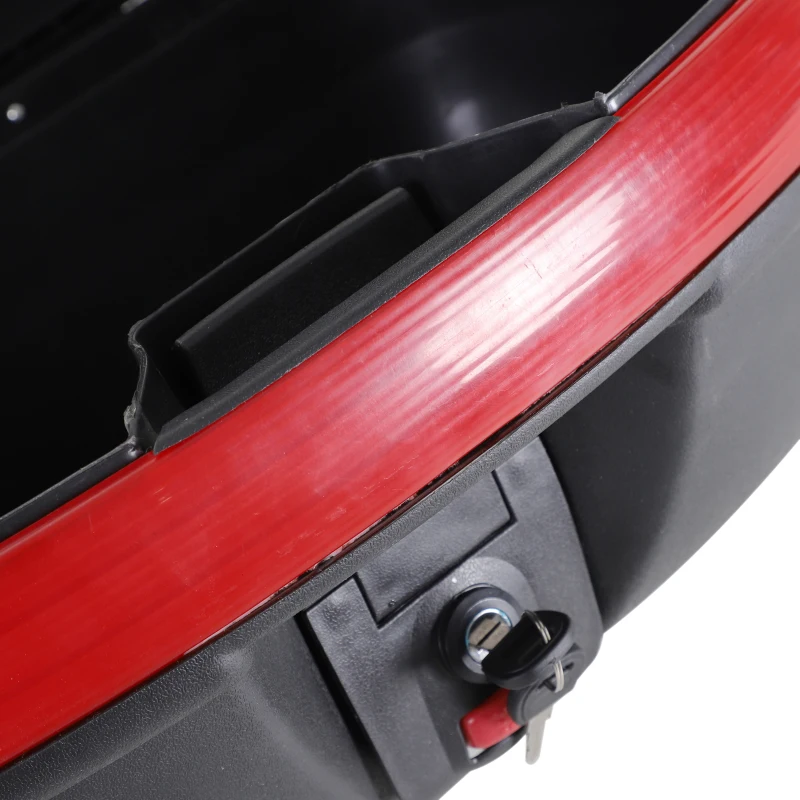 HOMCOM Detachable Scooter Motorcycle Trunk Top Case Lock Storage  Luggage T- Box Black (44L)