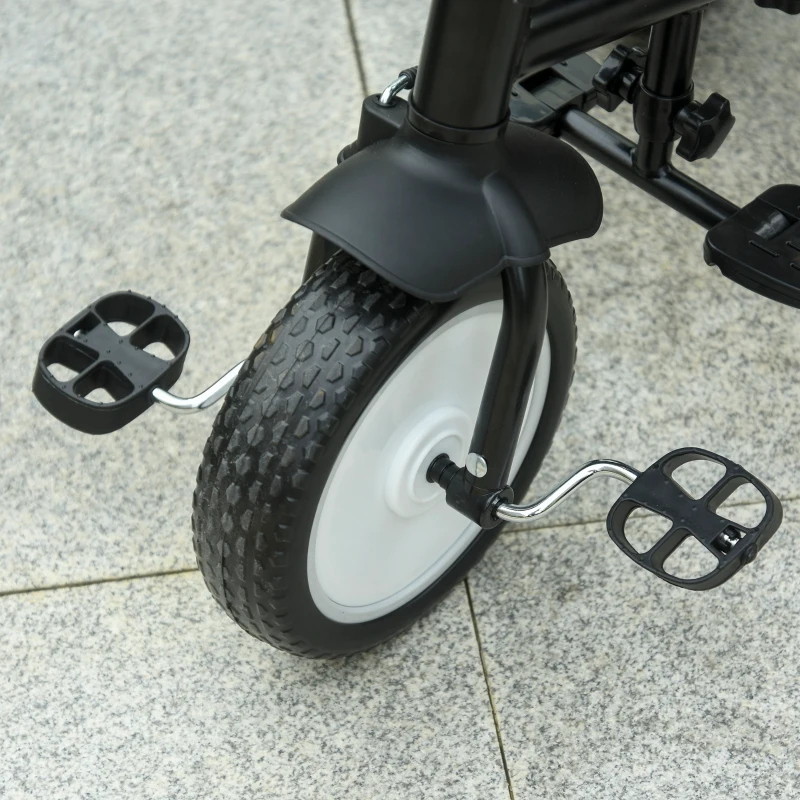 Qaba Baby Tricycle 2 In 1 Baby Stroller Kid Trike with Adjustable Canopy Blue