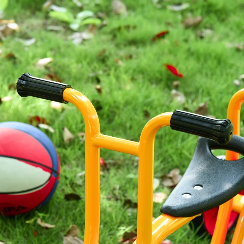 Qaba Kids Tandem Tricycle 3 Wheels Toddler Bike Trike Baby Boys Girls w/ Double Seats Outdoor & Indoor for 3-5 Years Old Yellow