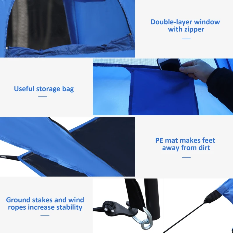 Outsunny Portable Camping Shower Tent Privacy Bathing Shelter Travel Changing Room Beach Toilet w/ Carry Bag