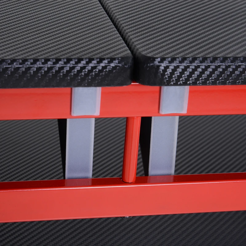 HOMCOM 47 inch Gaming Desk, Computer Table Workstation with Monitor Stand, Cup Holder, Headphone Hook & CPU Stand for Home Office, Black & Red