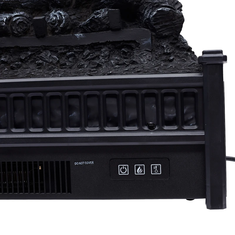 HOMCOM Electric Fireplace Insert with Realistic Log Flame Effects, Electric Log Fireplace with Glowing Ember Bed and Remote Control, 4777 BTU, Black