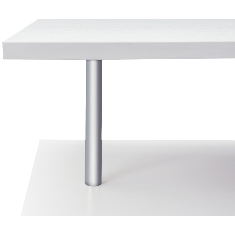 HOMCOM 55" 360° Rotating Corner Computer Desk Modern L-Shaped Home Office Workstation with 3-Tier Storage Shelves, Bookshelf, White