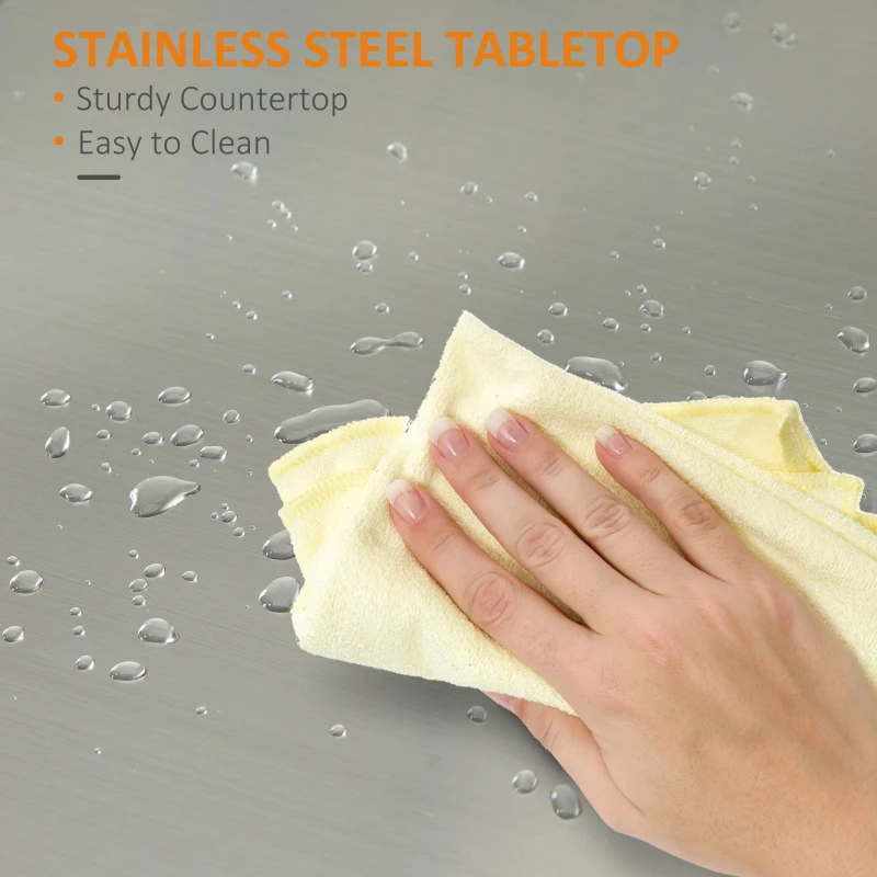 HOMCOM Rolling Kitchen Island Storage Cart, Kitchen Cabinet with Stainless Steel Top, Glass Door & Drawers for Kitchen, Green