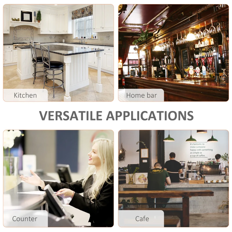 HOMCOM Modern Bar Height Bar Stools Set of 2, 30" Seat Height Bar Chair for Kitchen Living Room with Mid Back, Wood Legs, Nailhead Trim & Tufted Upholstery, Dark Grey