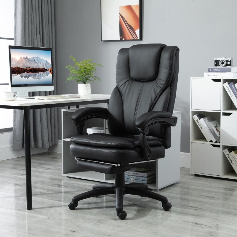 Vinsetto Massage Office Chair 360° Swivel with Footrest Remote Controller Height Adjustable Black