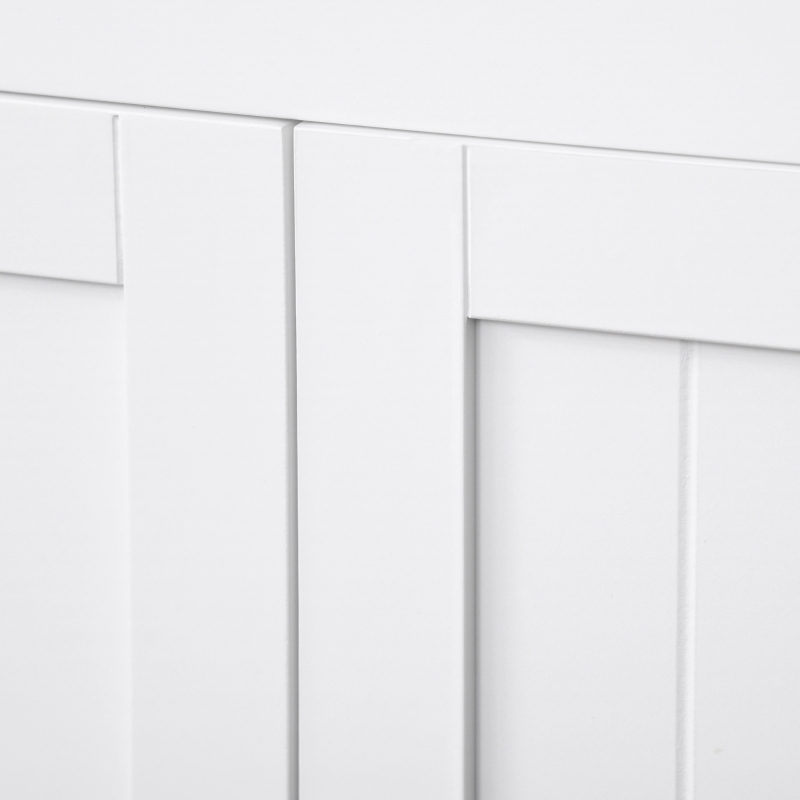 HOMCOM Kitchen Buffet Hutch Cabinet, Freestanding Kitchen Pantry Storage Cabinet Cupboard with Framed Glass Door, Drawer and Microwave Space, White