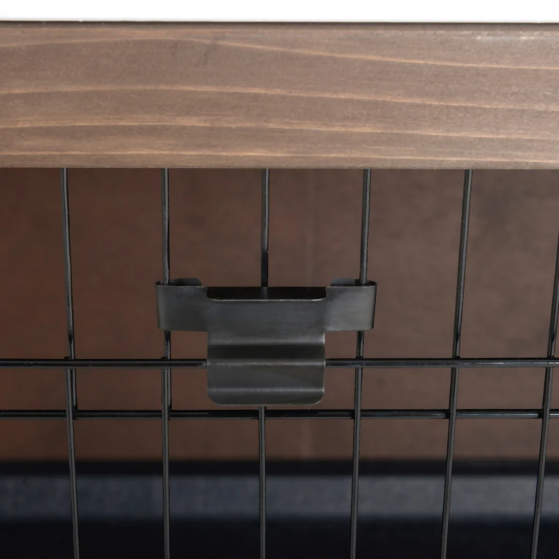 PawHut Wooden Rabbit Hutch w/ Dividers Asphalt Roof for Small Animals & Outdoors, Brown