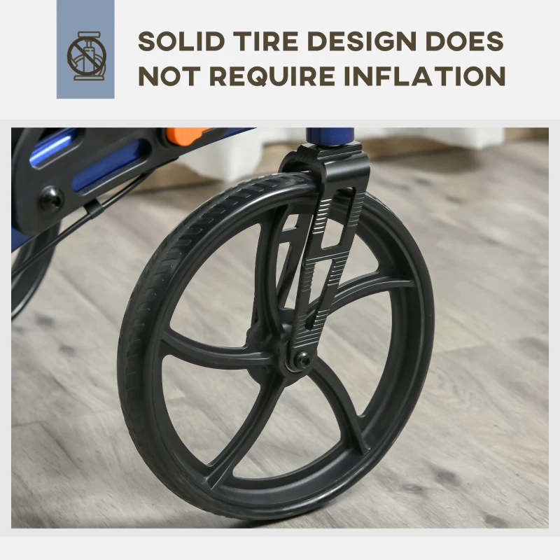 HOMCOM Rollator Walker for Seniors and Adults with 8'' Wheels, Seat, Aluminium Lightweight Folding Rolling Walker with Adjustable Handle, Storage Bag, Dual Brake, Blue