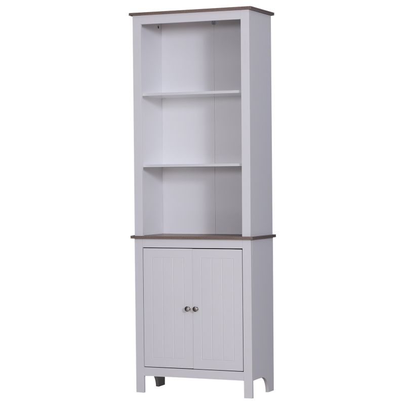 HOMCOM 69" Tall Wood Kitchen Pantry Cupboard Storage Cabinet Shelves Home Organizer White