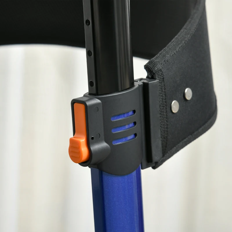 HOMCOM Aluminum Upright Walker with 10'' Wheels, Seat and Backrest, Folding Rollator Walker with Storage Bag, Blue