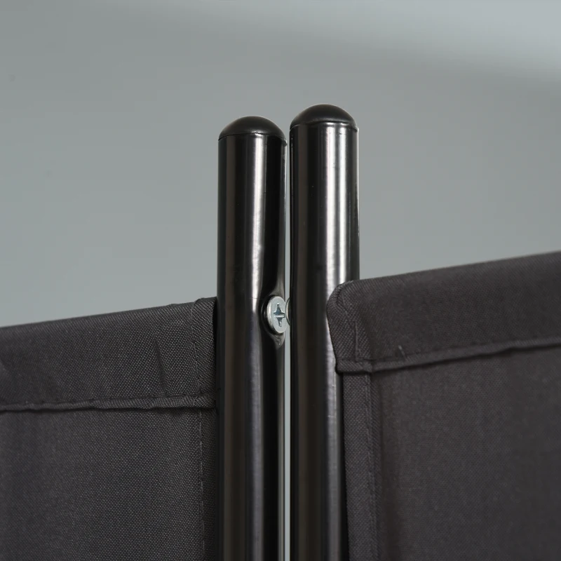 HOMCOM 6' 3 Panel Room Divider, Double Hinged Folding Wall Divider, Indoor Privacy Screen for Home Office,  Charcoal Grey