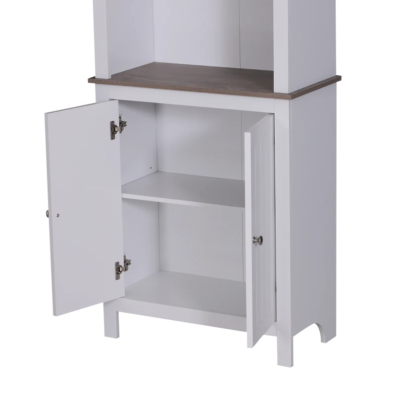 HOMCOM 69" Tall Wood Kitchen Pantry Cupboard Storage Cabinet Shelves Home Organizer White