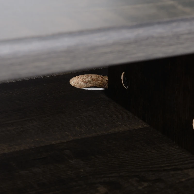 HOMCOM Electric Fireplace TV Stand for TV's up to 47" Flat Screen, Living Room Storage Cabinet, Entertainment Center with Adjustable Shelves, Cable Management, Espresso