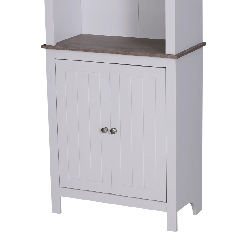 HOMCOM 69" Tall Wood Kitchen Pantry Cupboard Storage Cabinet Shelves Home Organizer White
