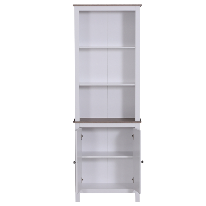 HOMCOM 69" Tall Wood Kitchen Pantry Cupboard Storage Cabinet Shelves Home Organizer White