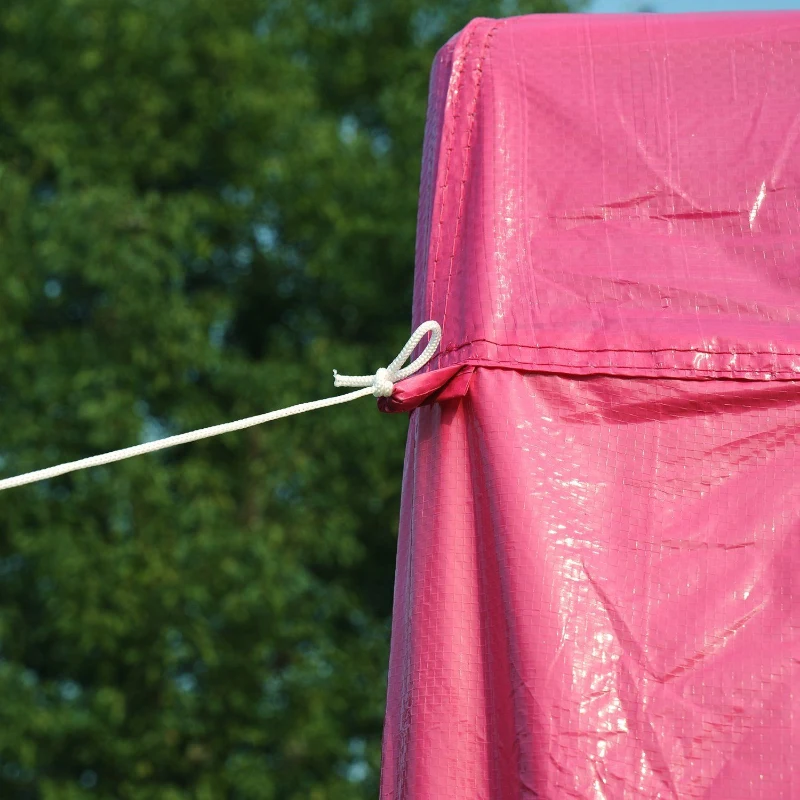 Outsunny 10' x 20' Party Tent Outdoor Event Camping Gazebo Canopy with 4 Removable Sidewalls (Pink)