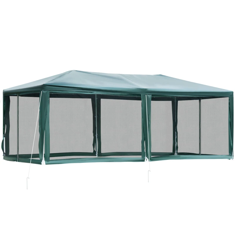 Outsunny 10'x20' Gazebo  Party Tent Outdoor Event Canopy Garden Sun Shade with Removable Mosquito Mesh Netting