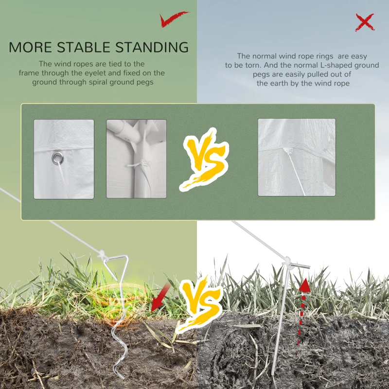 Outsunny 19' x 9' Party Tent Gazebo Canopy with 4 Removable Window Side Walls for Outdoor Event, Wind Ropes and Ground Stakes Included, White