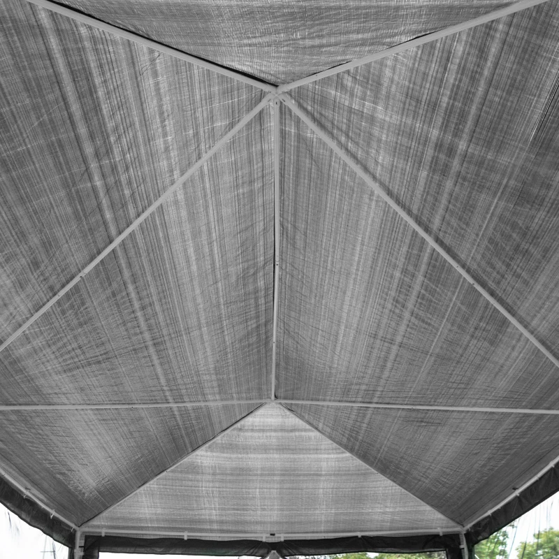 Outsunny 10' x 20' Party Tent Outdoor Canopy Garden Sun Shade with 8 Mosquito Mesh Netting and Zipper Door, Grey